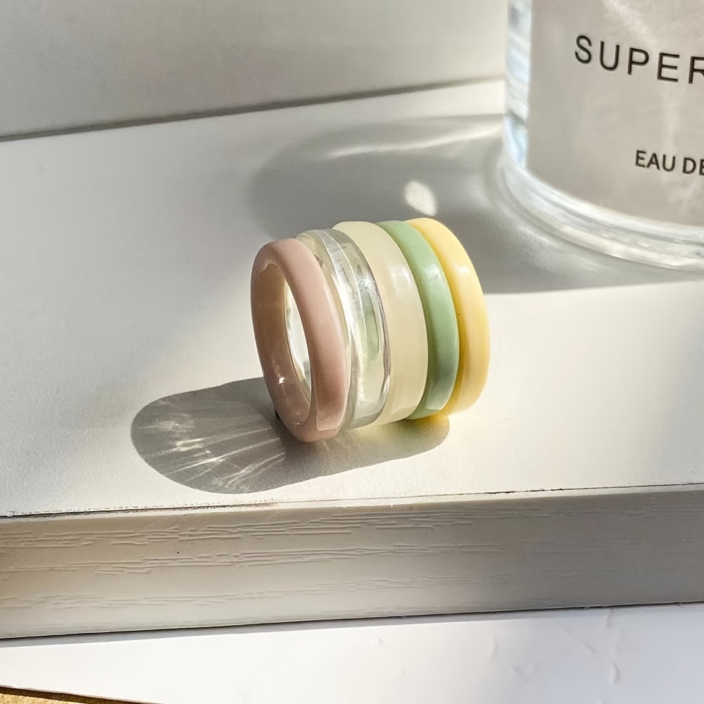 Colorful Five-piece Ring Set